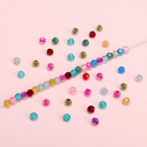 Bicone Faceted Glass Seed Beads For DIY Jewelry Making Colorful Diamond Cut Spacer Loose Beads For Handcrafted Crafts
