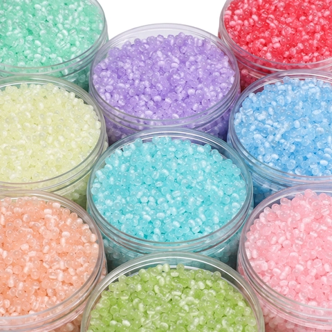 Cat Eye Glass Round Beads For DIY Jewelry Making Bracelet Necklace Handcraft Accessory Colorful Small Loose Beads