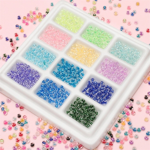 High Quality Colorful Transparent Glass Seed Beads Round Loose Beads For DIY Jewelry Making Bracelet Necklace Handcraft Materials