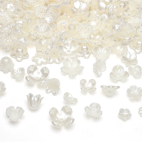 ABS Artificial Pearl Flower Petals Loose Beads For DIY Jewelry Making Handcraft Floral Petal Spacer Beads Apparel Accessories