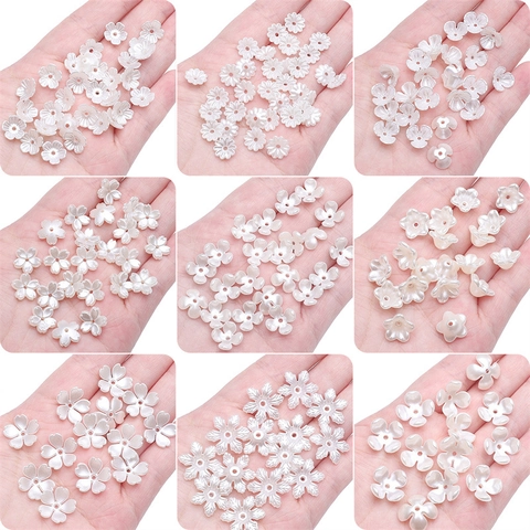 ABS Artificial Pearl Flower Petals Loose Beads For DIY Jewelry Making Handcraft Floral Petal Spacer Beads Apparel Accessories