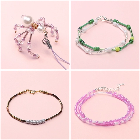 Mixed Color Glass Seed Beads Bugle Beads DIY Jewelry Making Kit With Storage Box For Handmade Bracelet Necklace Crafting