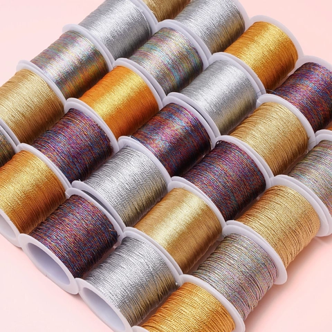 Metallic Iridescent Braided Cord DIY Jewelry Making 3-15 Ply Gold Silver Multi Color Handmade Craft String Bracelet Thread