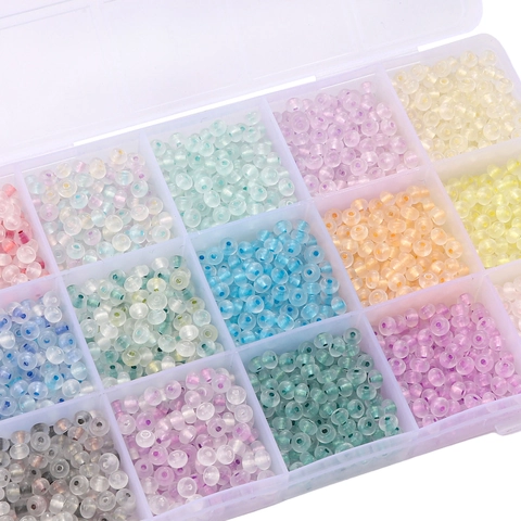 Transparent Glass Abacus Beads Rice Beads Loose Spacer Beads For Handmade DIY Jewelry Making Necklace Bracelet Material Craft Accessory