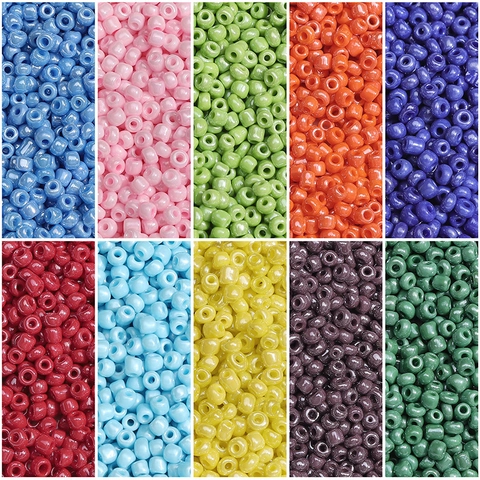 Perles de Rocaille en Verre 3mm 4mm Perles en Vrac Rondes Pour Accessoires de Création de Bijoux DIY Collier Bracelet Artisanat Multicolore