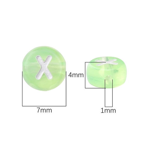 Acrylic Alphabet Beads Flat Round Colorful Printed Letter Beads For DIY Bracelet Necklace Making Jewelry Findings