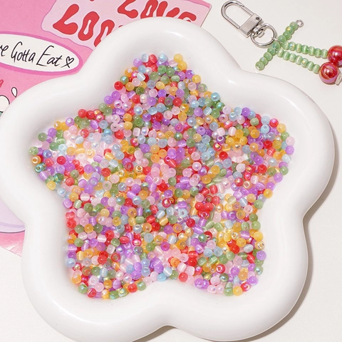 Perline di Vetro Aurora Colorate Per Creazione Gioielli Fai Da Te Perline Sfuse Rotonde Con Foro Per Bracciale Collana Orecchino Artigianato Donna Ragazza