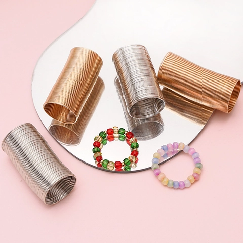 Stainless Steel Memory Wire Ring Coils For DIY Jewelry Making Bracelet Components Handmade Beaded Ring Accessories Gold Silver