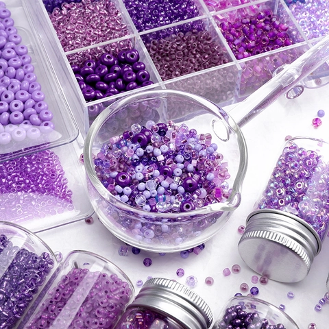 Perline di Vetro Viola Per Creazione di Gioielli Fai Da Te Perline Sfuse Per Bracciale Collana Catena Per Cellulare Accessori