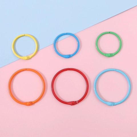Anelli per Rilegatura in Metallo Colorato Ferro Verniciato Anelli per Fogli Mobili Accessori Portachiavi Fai da Te per Ufficio
