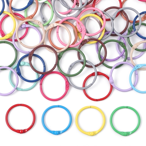 Anillos de Encuadernación de Metal de Colores Hierro Pintado Anillos de Hojas Sueltas Accesorios de Llavero DIY para Oficina