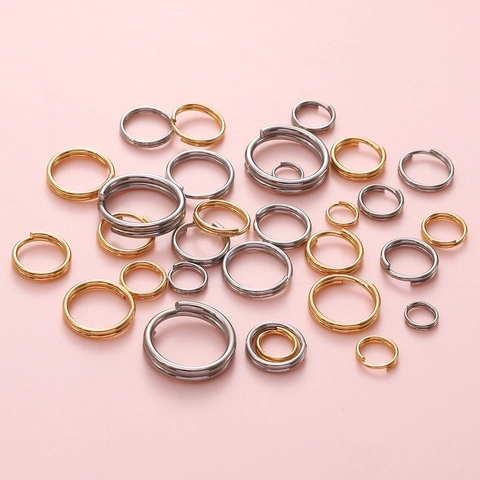 Stainless Steel Split Rings Double Circles DIY Jewelry Making Findings Connectors For Bracelet Necklace Keychain Gold Silver Color Metal Jump Rings