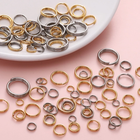 Stainless Steel Split Rings Double Circles DIY Jewelry Making Findings Connectors For Bracelet Necklace Keychain Gold Silver Color Metal Jump Rings