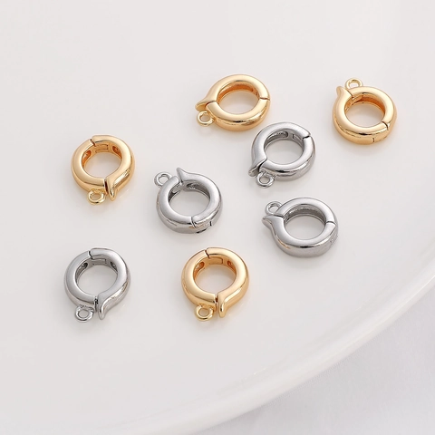Connettori per Gioielli Fai-da-te in Rame per Collana di Künstliche Perle Bracciale Chiusura a Fiocco Anello a Molla Ovale Chiusure Terminali Accessori
