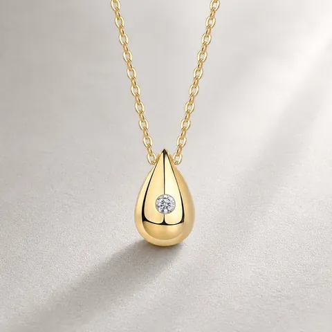 925 Sterlingsilber Wassertropfen Moissanit Anhänger Halskette Elegante Acht Herzen Und Pfeile Schliff Tränenform Schmuck Für Damen Geschenk