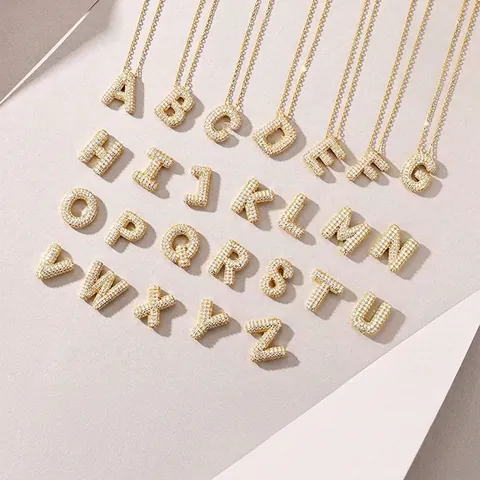 925 Argento Sterling Moissanite Bolla Lettera Ciondolo Collana 18K Oro Placcato Personalizzato A-Z Alfabeto Gioielli Uomo Donna