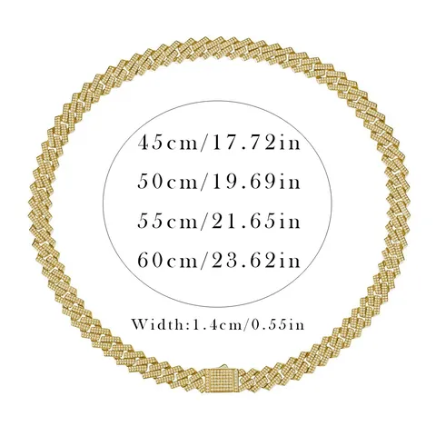 Luxury 925 Sterling Silver Moissanite Cuban Link Necklace For Men Women Iced Out Hip Hop Inlaid Chain Electroplated Jewelry