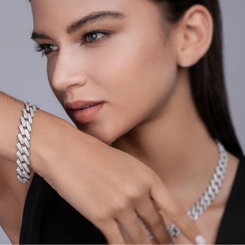925 Sterling Silver Moissanite Cuban Link Bracelet For Men Women Iced Out Hip Hop Jewelry Gold White Gold Plated
