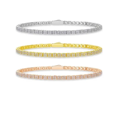 925 Sterling Silver Moissanite Tennis Bracelet For Women 1.6ct Round Cut Inlaid Jewelry Gift With GRA Certificate And Box