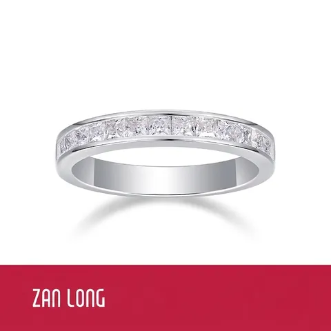 S925 Sterling Silver Princess Square Cut Moissanite Ring For Women Luxury Full Moissanite Eternity Ring Engagement Wedding Jewelry