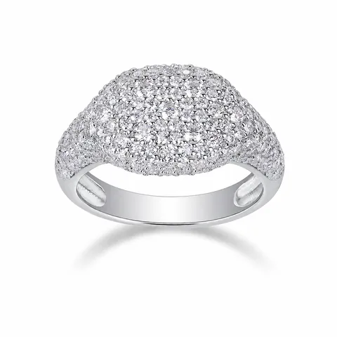 Hip Hop Moissanite Ring 925 Sterling Silver Full Pave Inlaid Moissanite Band Ring For Men Women Luxurious Trendy Jewelry