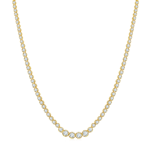 Collar de Tenis de Plata de Ley 925 con Moissanita para Mujer Diseño Degradado Corte Redondo VVS1 Joyería de Lujo