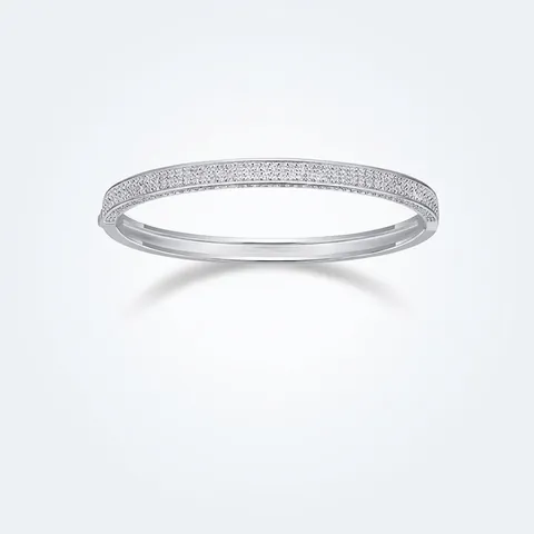 Luxus Pave Moissanit Armreif 925 Sterlingsilber Funkelndes Full Stone Manschettenarmband Für Damen Hochzeitsfeier Schmuck