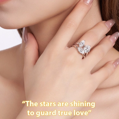 S925 Sterling Silver Moissanite Ring For Women Marquise Oval Cut Three Stone Engagement Wedding Band Jewelry Fine Jewelry