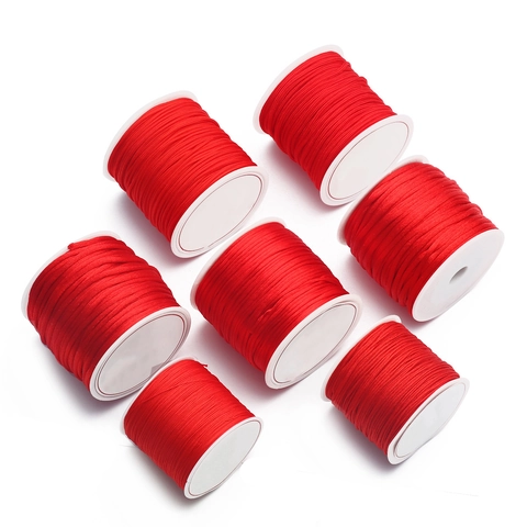 Cordon en Nylon Tressé Rouge Pour La Fabrication de Bijoux DIY Bracelet Noeud Chinois Fait Main Pendentif Collier Accessoire