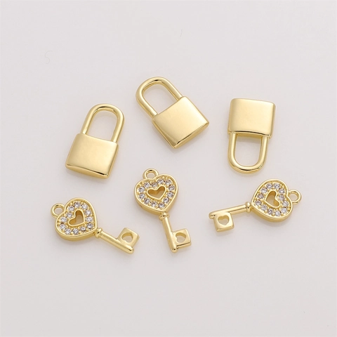 14K Gold Plated Zirconia Inlaid Copper Pendant For DIY Necklace Bracelet Making Bee Heart Sun Hexagram Charms Jewelry Accessories