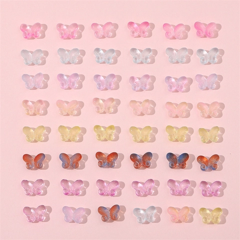 Colorful Butterfly Shape Glass Beads Handmade Frosted Lampwork Loose Beads DIY Jewelry Accessories For Bracelet Necklace