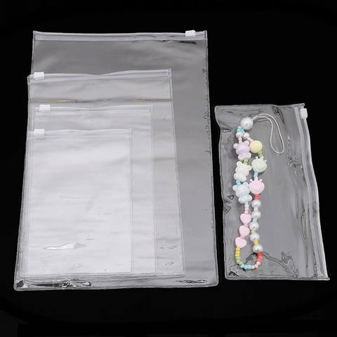 Transparente PVC Kunststoff Gleitverschluss Beutel Schmuck Zubehör Verpackung Lagerung Beutel Wiederverwendbare Verschlussbeutel