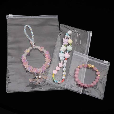 Transparente PVC Gleitreißverschluss Taschen Für Schmuckverpackung DIY Handwerk Lagerung Wiederverschließbare Organisationsbeutel