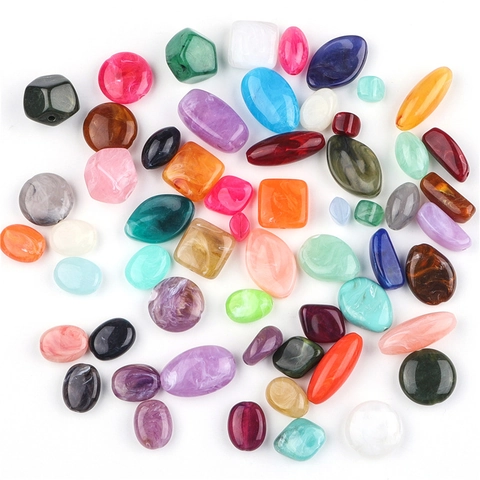 Acrylic Irregular Beads Mixed Colors Marble Pattern Loose Beads For DIY Jewelry Making Bracelet Necklace Accessories