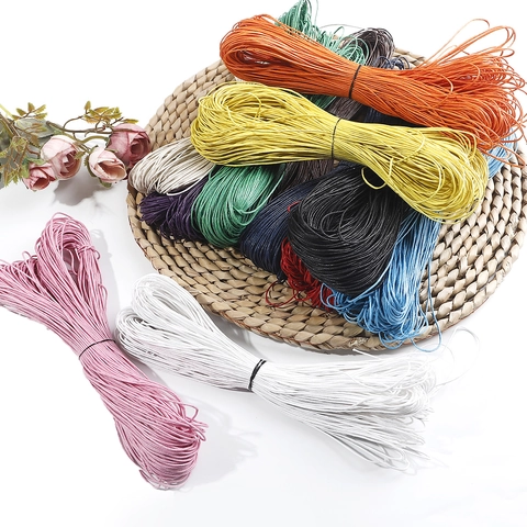 Cotton Waxed Cord 1mm Colorful Hand Braided String Line For DIY Jewelry Bracelet Necklace Making Craft Weaving Materials Bundle