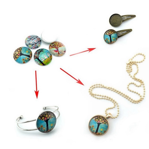 Clear Glass Cabochon Flat Back Domed Transparent Round Oval Square Crystal Patch For DIY Necklace Pendant Jewelry Making