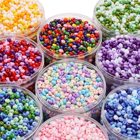 Perles en Verre Colorées Perles de Rocaille Abaque pour Fournitures de Fabrication de Bijoux DIY Accessoires de Bracelet Collier Cadeau