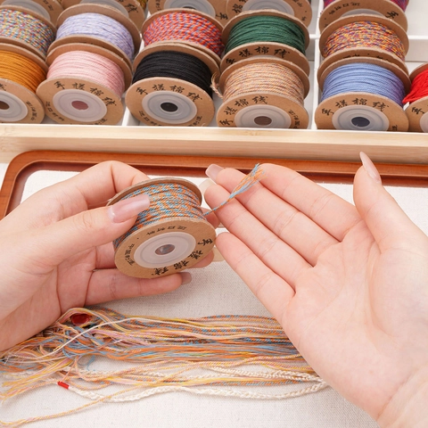 Multicolor Hand Rubbed Cotton Cord For DIY Jewelry Making Bracelet Phone Lanyard Accessories Ethnic Style Woven Twisted String