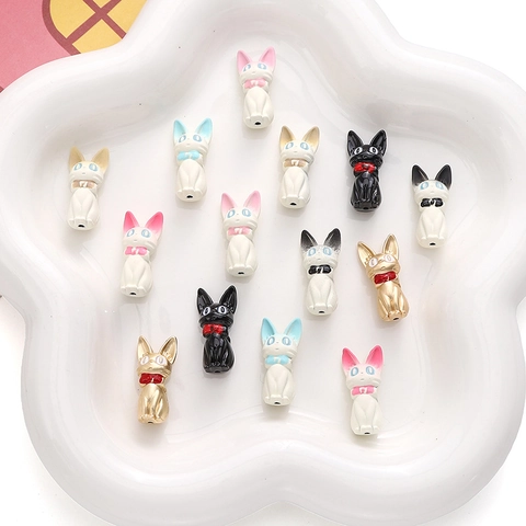 Cartoon Cat Alloy Charms For DIY Jewelry Making Accessories Gradient Color Kitten Pendants For Bracelet Necklace Crafting