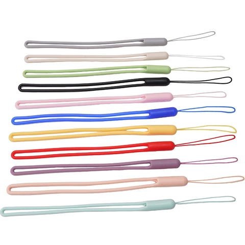 Universal Colorful Cord Phone Lanyard Hand Wrist Strap For Mobile Phone Case Keys DIY Jewelry Accessory Solid Color Flexible Rope