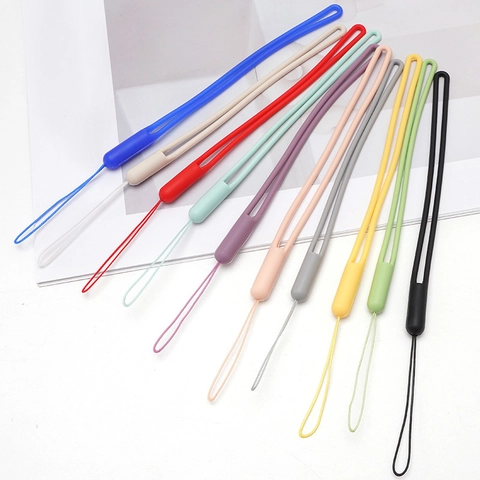 Universal Colorful Cord Phone Lanyard Hand Wrist Strap For Mobile Phone Case Keys DIY Jewelry Accessory Solid Color Flexible Rope