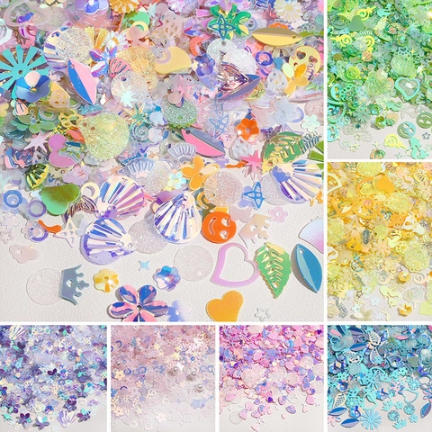 Paillettes Laser Iridescenti In Forme Miste Per Artigianato E Nail Art Accessori In Plastica Per La Creazione Di Gioielli
