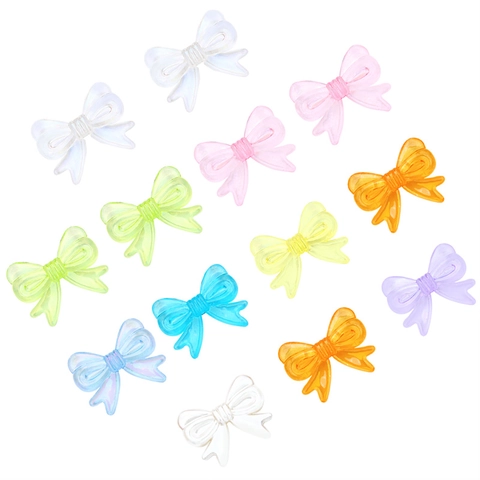 Acrylic Colorful Twist Bow Beads DIY Handmade Loose Beads For Jewelry Making Bracelet Necklace Earring Accessory Sweet Style