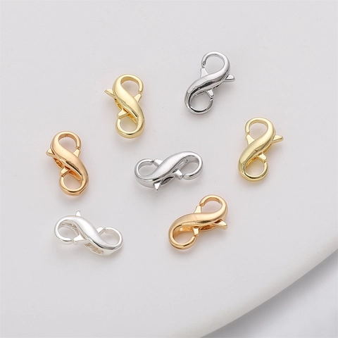 Fermoirs Mousquetons Doubles en S Infini Remplis d'Or 14K 18K Fermoir à Ressort en 8 Pour Collier Bracelet Création de Bijoux DIY