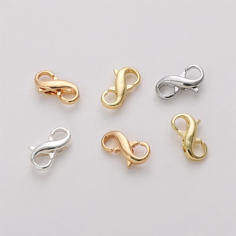 Fermoirs Mousquetons Doubles en S Infini Remplis d'Or 14K 18K Fermoir à Ressort en 8 Pour Collier Bracelet Création de Bijoux DIY