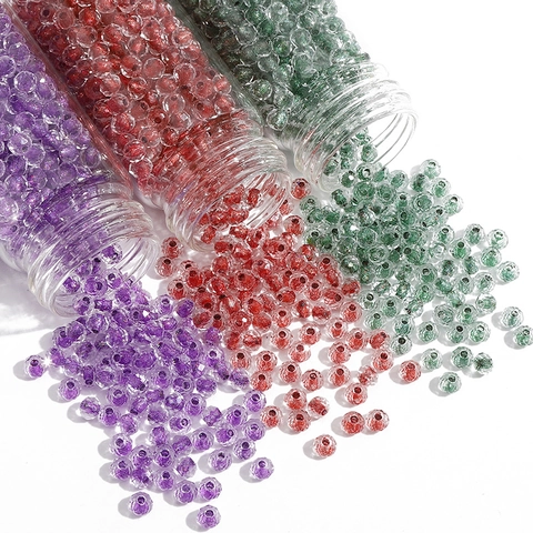 DIY Glass Faceted Beads Transparent Crystal Beads For Jewelry Making Necklace Bracelet Accessories Crafting Supplies