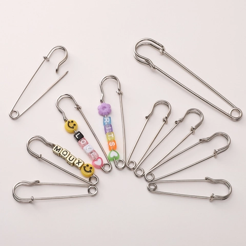 Large Metal Safety Pins Silver Plated Iron Brooch Pin Findings For DIY Jewelry Making Sewing Craft Clothing Fastening