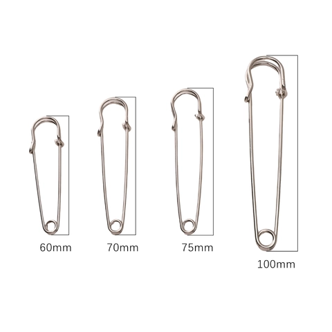 Large Metal Safety Pins Silver Plated Iron Brooch Pin Findings For DIY Jewelry Making Sewing Craft Clothing Fastening