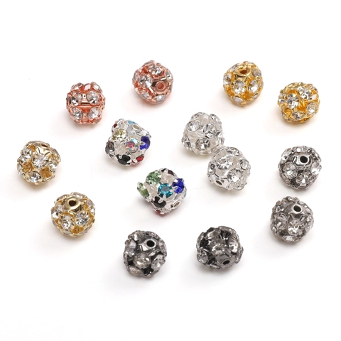 Metall Strass Disco Ball Zwischenperlen Runde Lose Perlen Für DIY Schmuckherstellung Armbänder Halsketten Handwerk