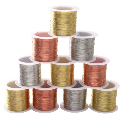 Color Preserving Copper Wire For Jewelry Making DIY Beading Craft Wire Metal Spool Gold Silver Red Copper Shaping Crafting